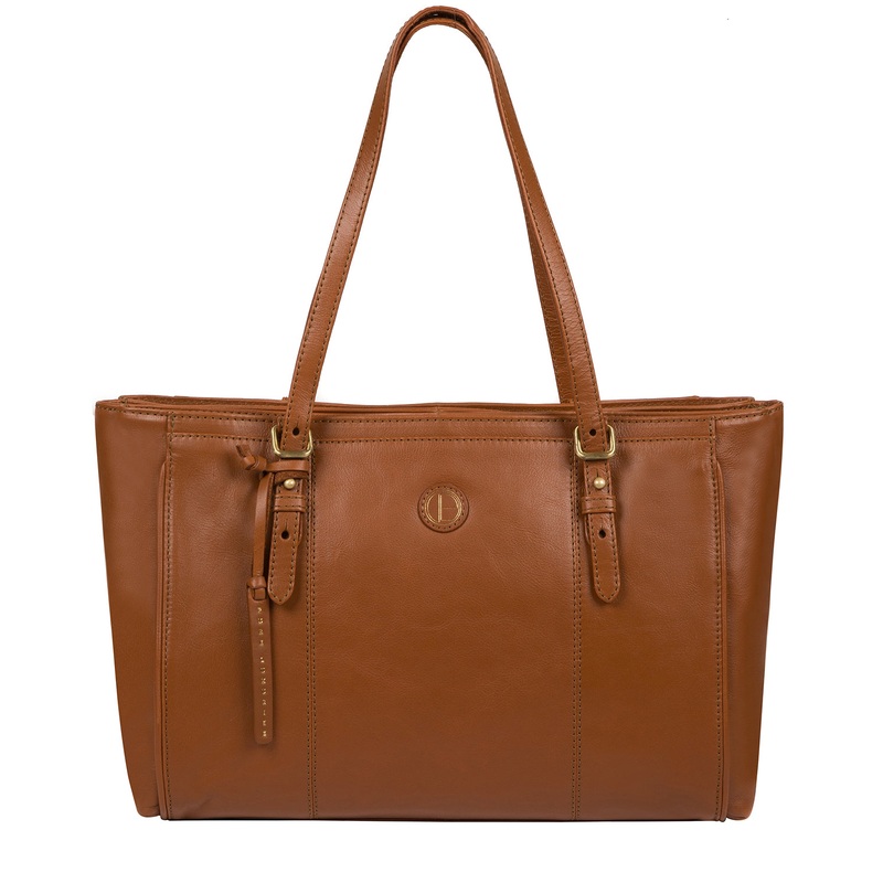 'Wollerton' Vintage Dark Tan Leather Tote Bag
