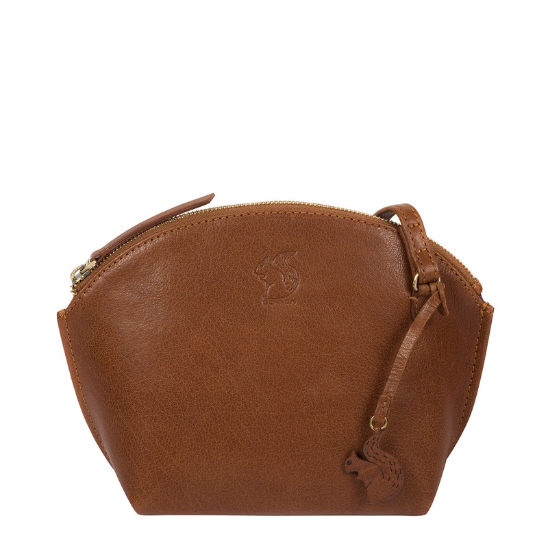 'Wym' Dark Tan Leather Cross Body Bag