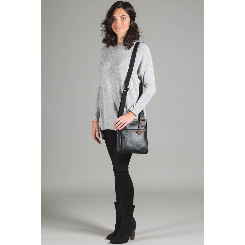 'Abbie' Black Handcrafted Leather Bag