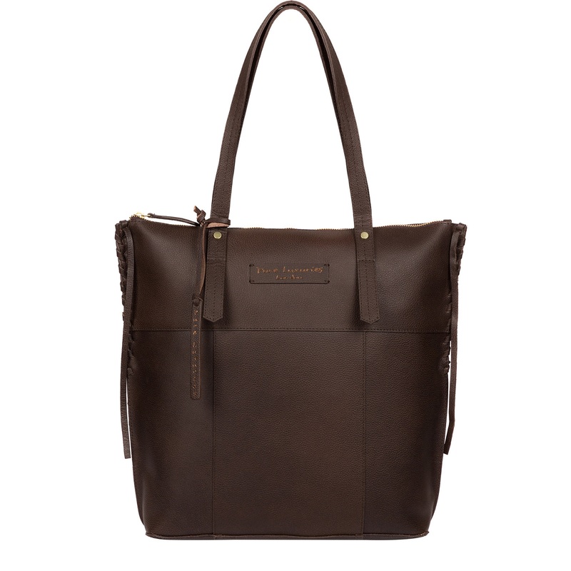 'Aldgate' Hickory Leather Tote Bag
