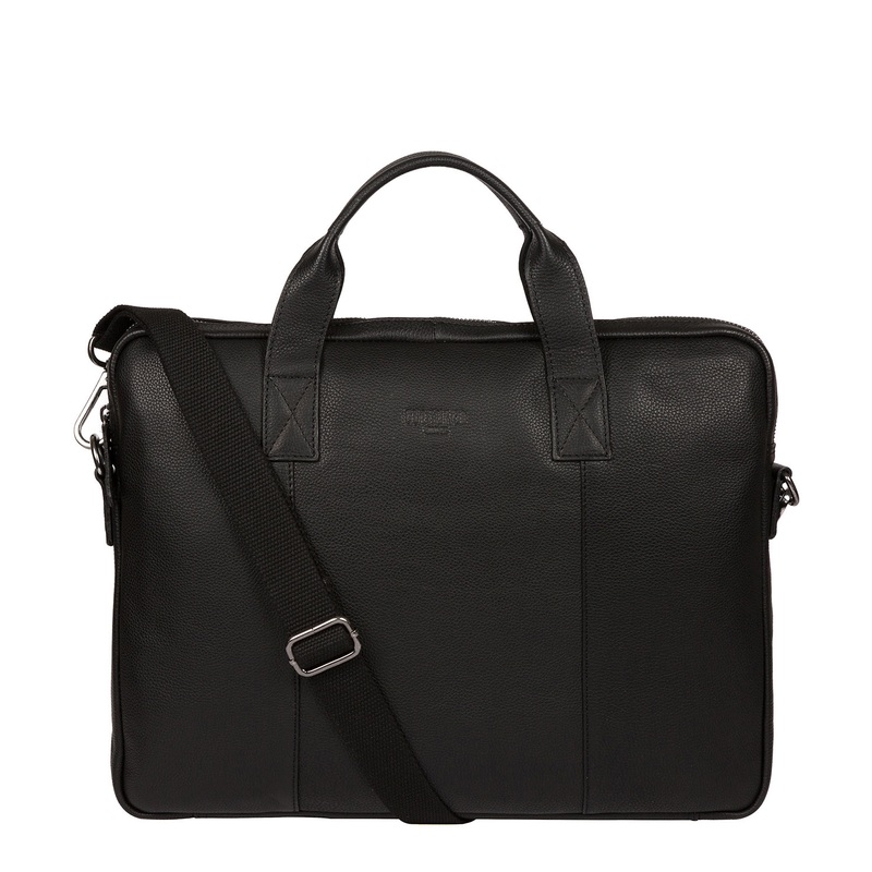 'Alex' Black Leather Workbag