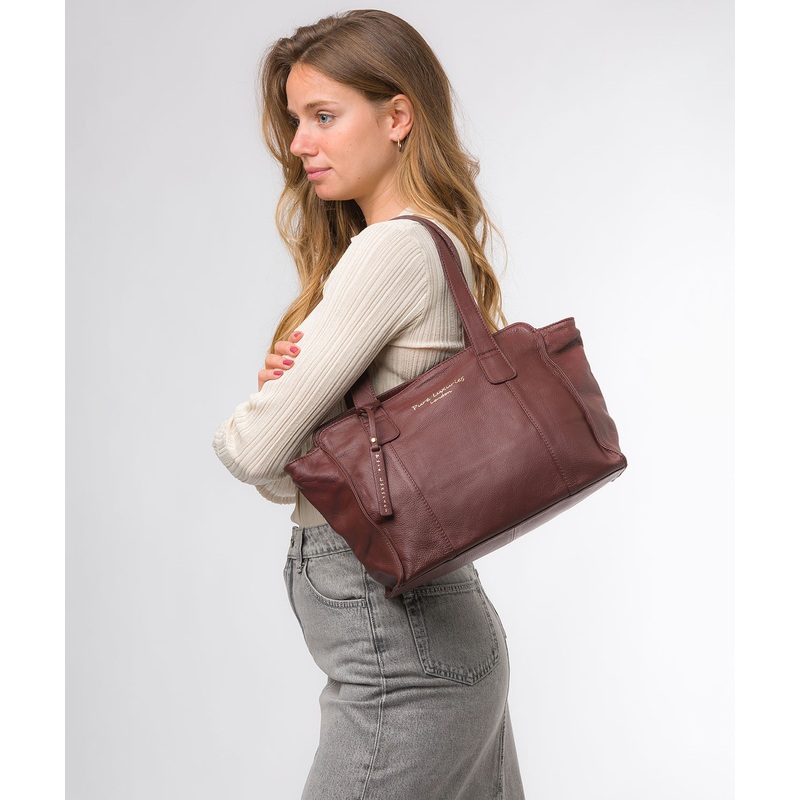 'Alexandra' Rich Chestnut Leather Handbag