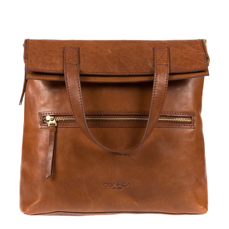 'Anoushka' Conker Brown Leather Backpack
