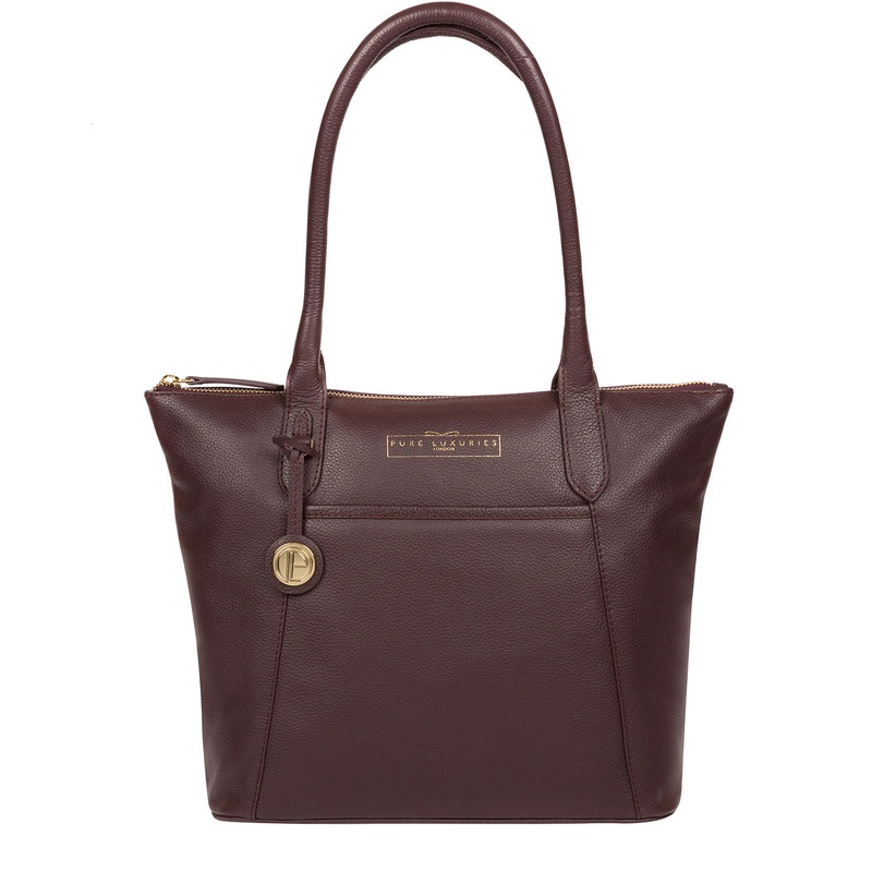 'Atherton' Plum Leather Tote Bag