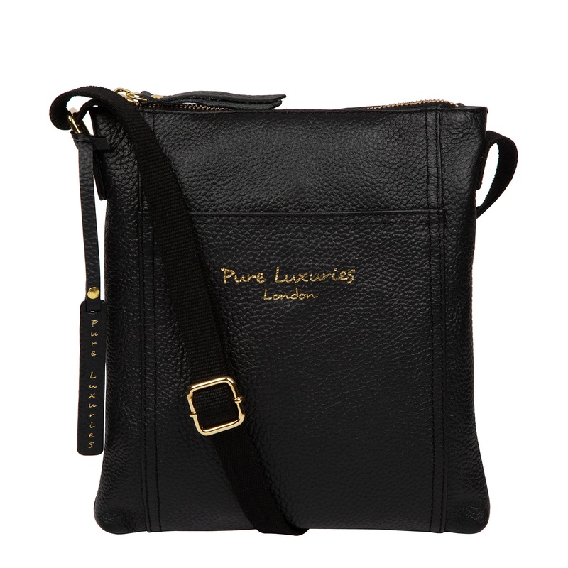 'Belinda' Black Leather Cross Body Bag