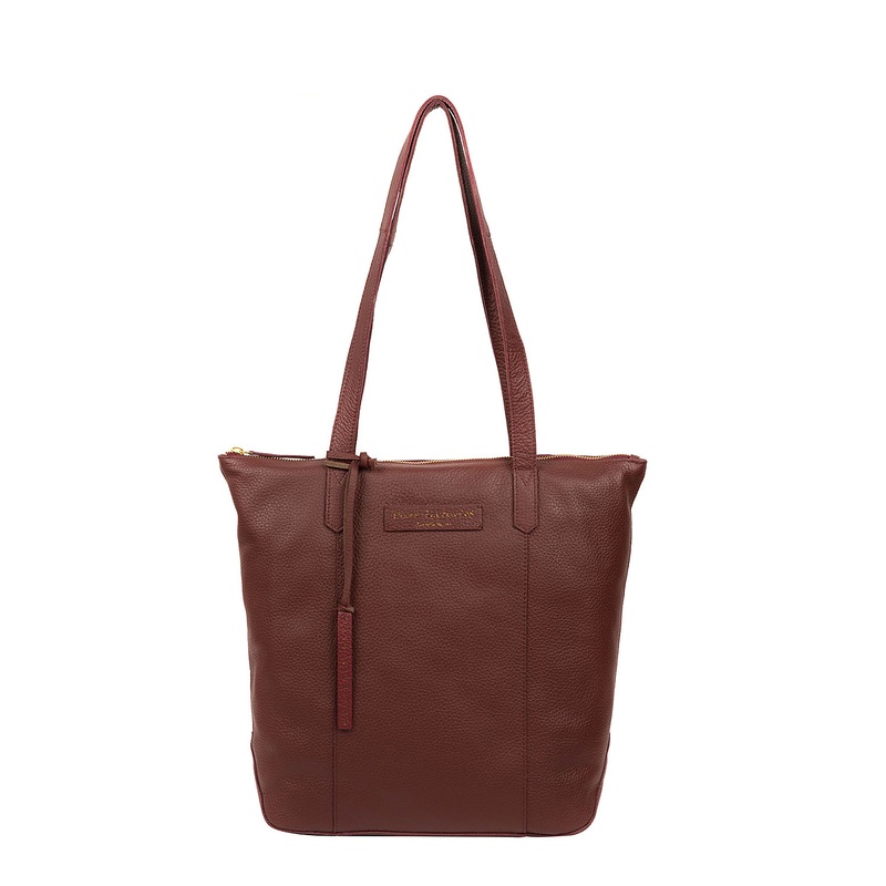 'Blendon' Burgundy Leather Shopper Bag