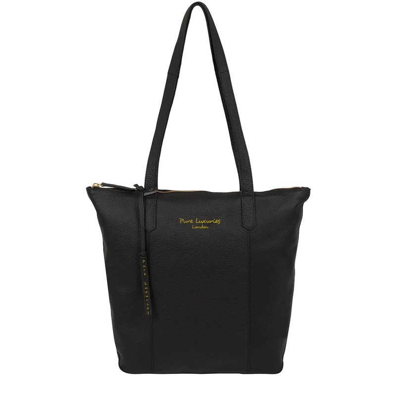 'Blendon' Jet Black Leather Shopper Bag