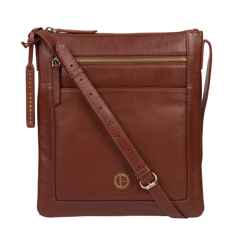 'Bray' Vintage Cognac Leather Cross Body Bag