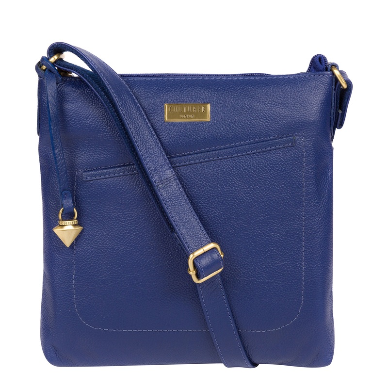 'Bronwyn' Mazarine Blue Leather Cross Body Bag