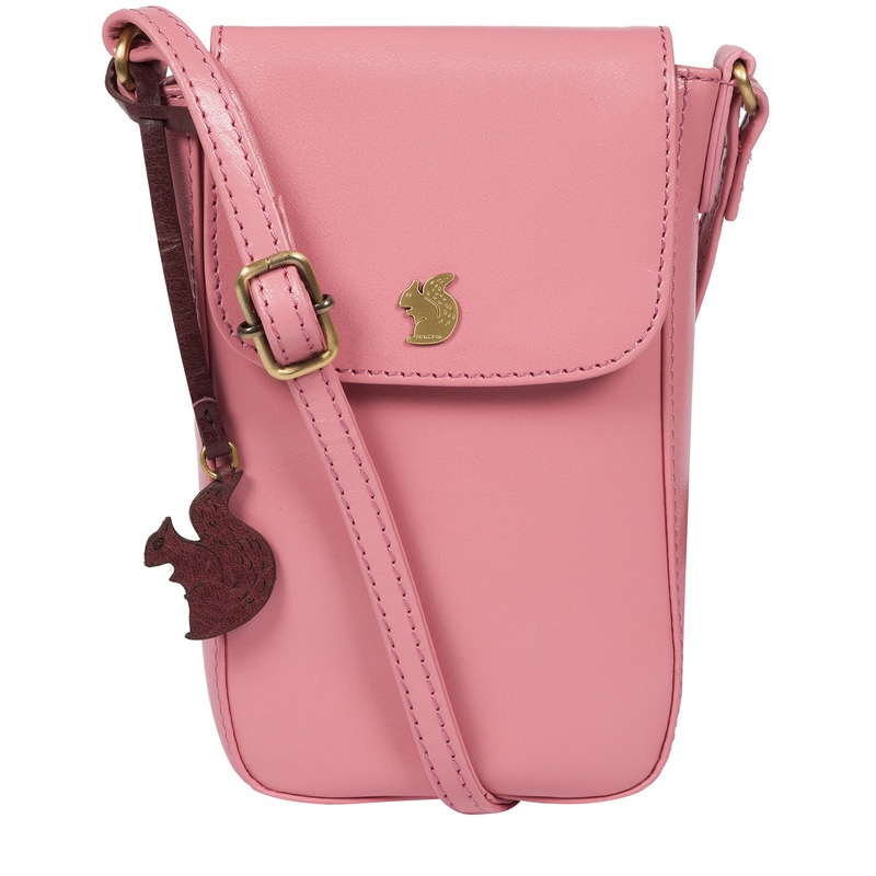 'Buzz' Blush Leather Cross Body Phone Bag
