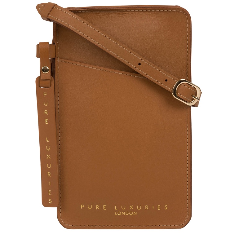 'Cambourne' Saddle Tan Vegetable-Tanned Leather Phone Bag
