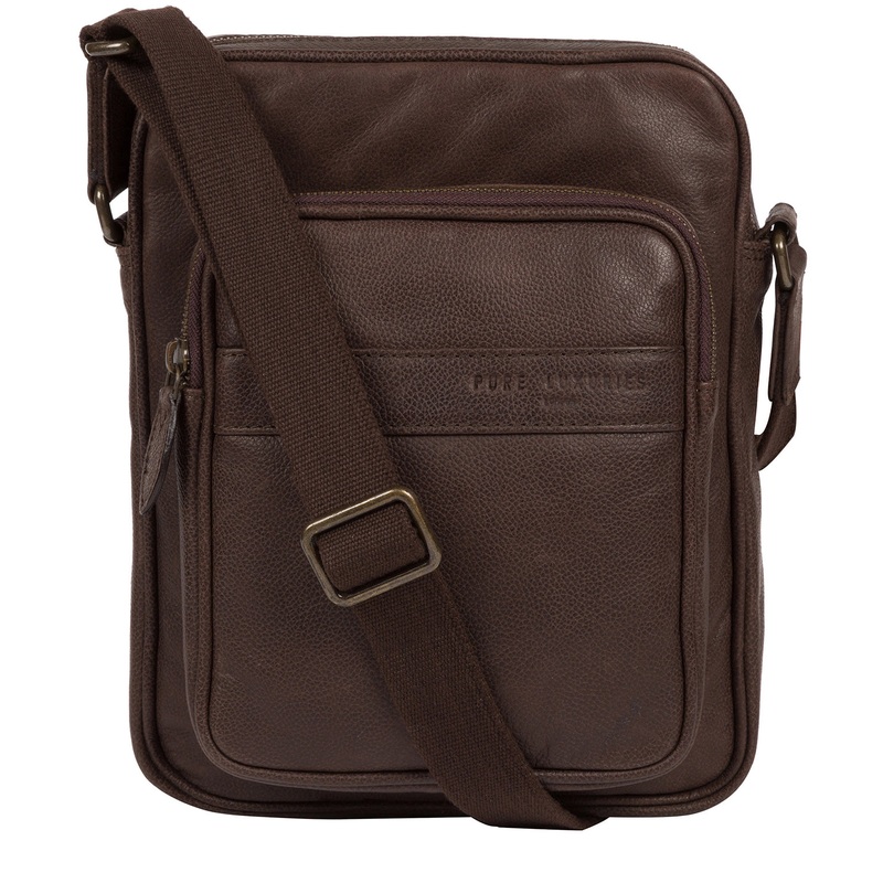 'Capitan' Cocoa Leather Cross Body Bag