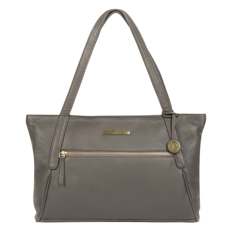 'Carly' Grey Leather Tote Bag