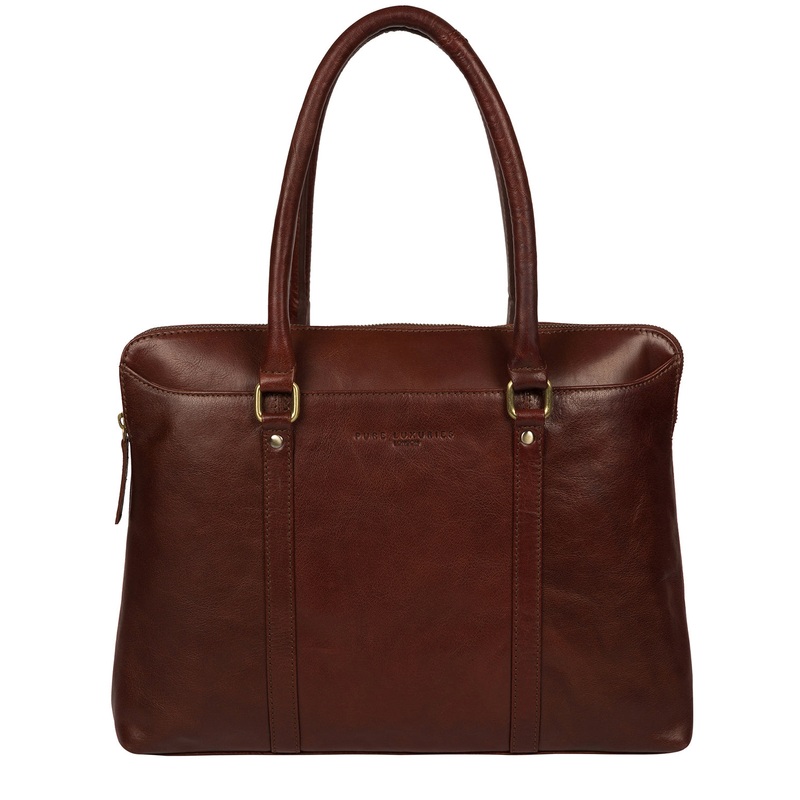 'Clio' Chestnut Leather Workbag
