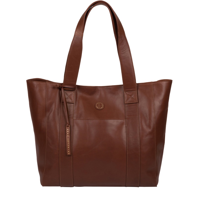 'Cranbrook' Vintage Cognac Leather Tote Bag
