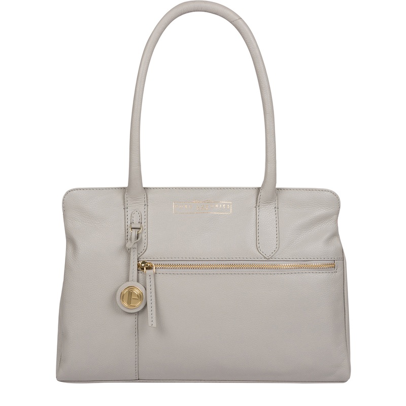 'Darby' Grey Leather Handbag