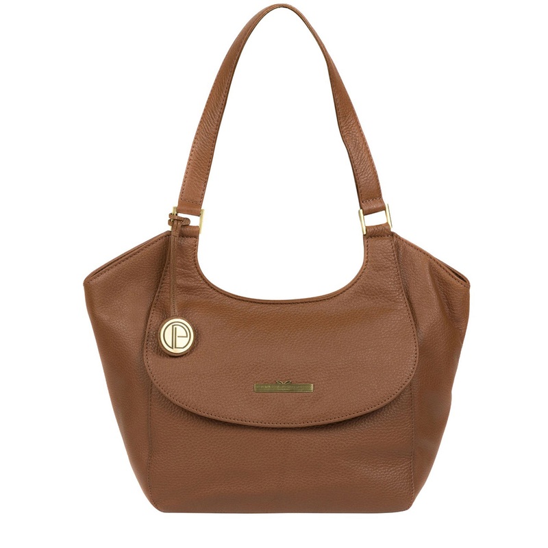 'Denisa' Tan Leather Tote Bag