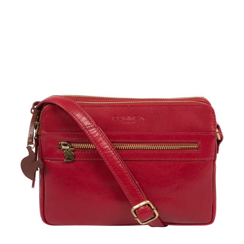 'Drew' Chilli Pepper Leather Cross Body Bag