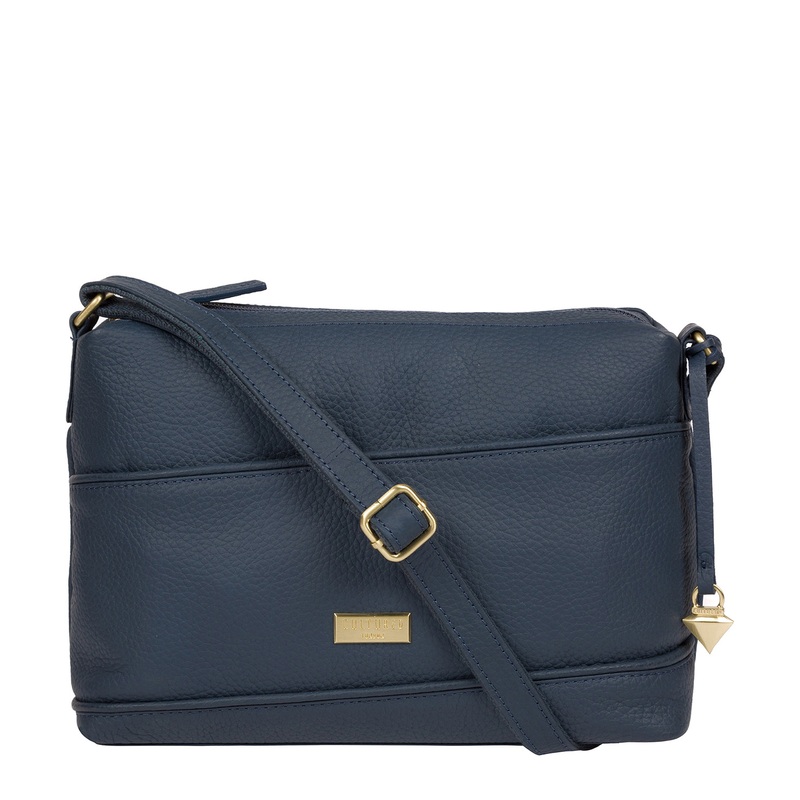 'Duana' Denim Leather Shoulder Bag