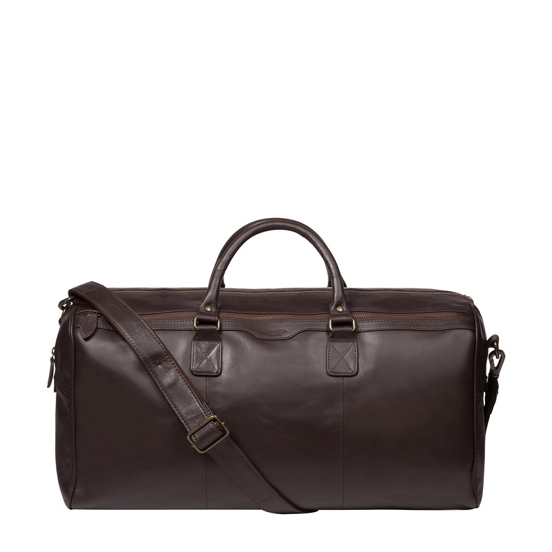 'Edu' Dark Brown Leather Holdall