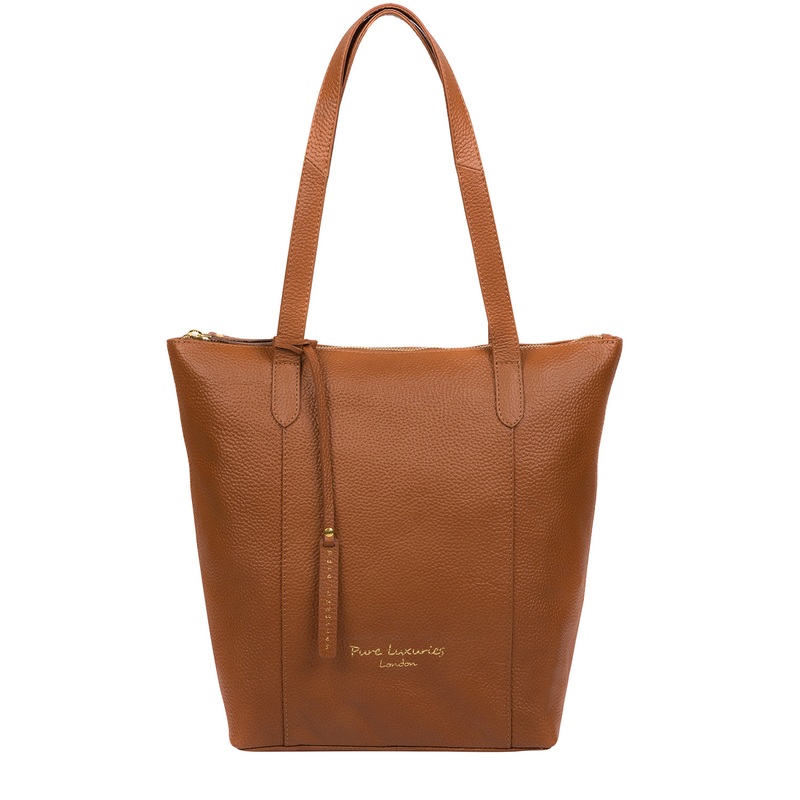 'Elsa' Tan Leather Tote Bag