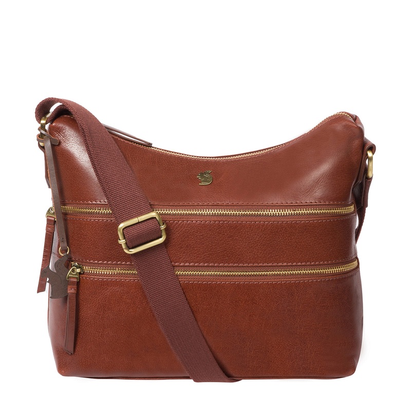 'Georgia' Conker Brown Leather Shoulder Bag