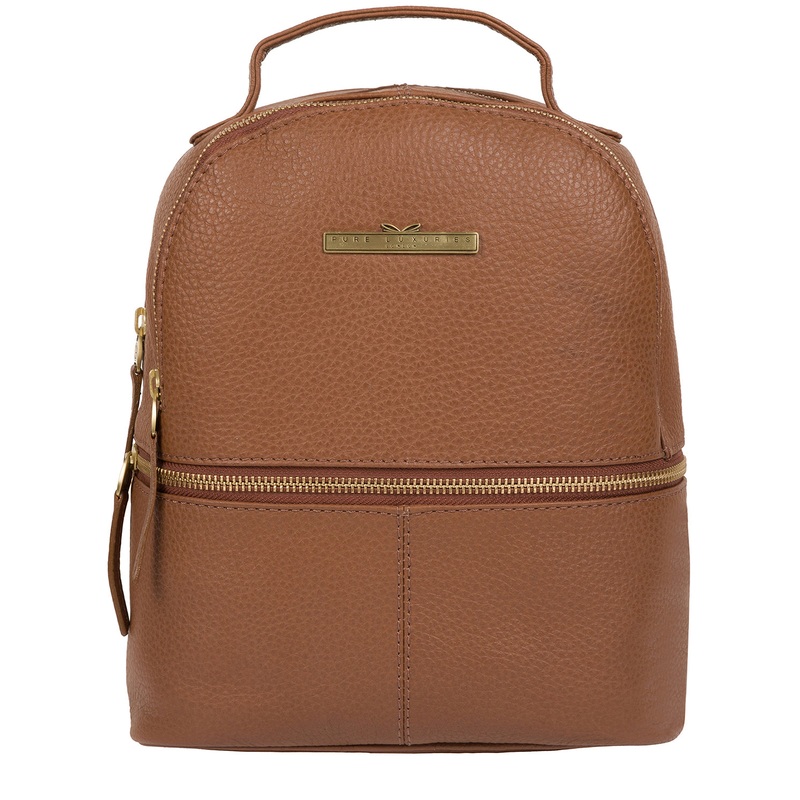'Gloria' Tan Leather Backpack
