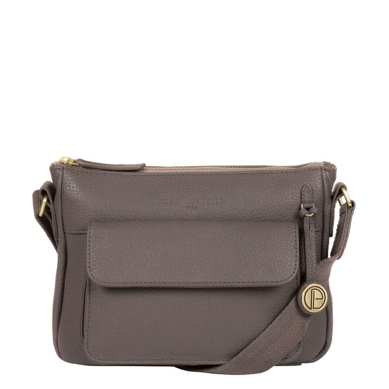 'Guildford' Grey Leather Cross Body Bag
