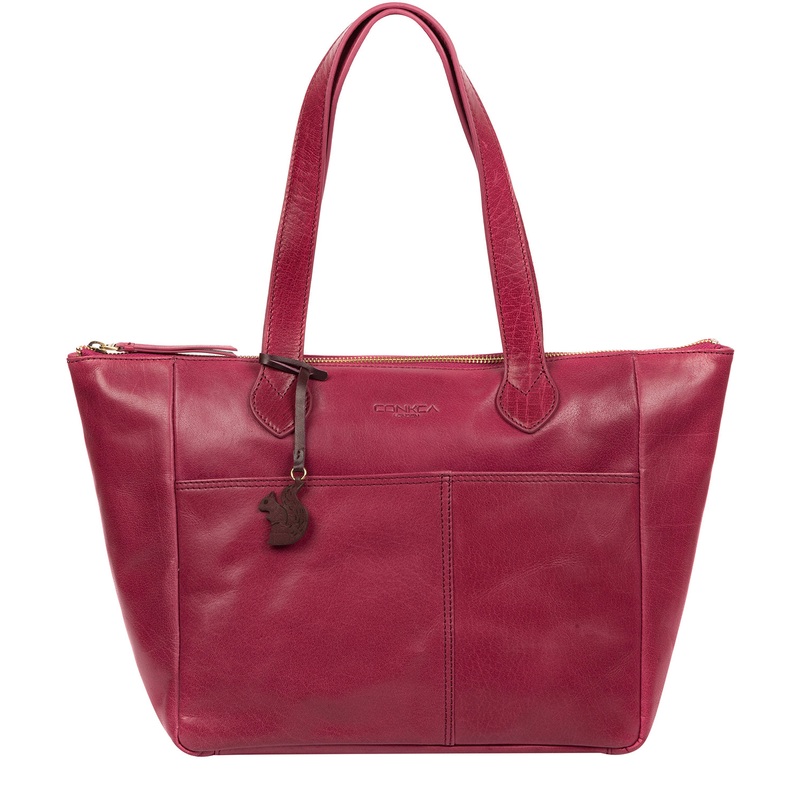 'Harp' Orchid Leather Tote Bag