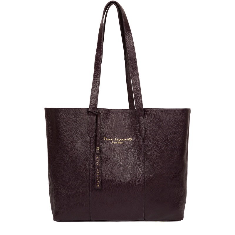 'Hedda' Plum Leather Tote Bag