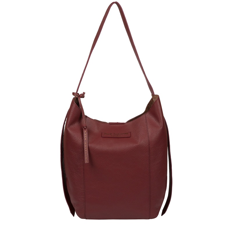'Hoxton' Burgundy Leather Shoulder Bag