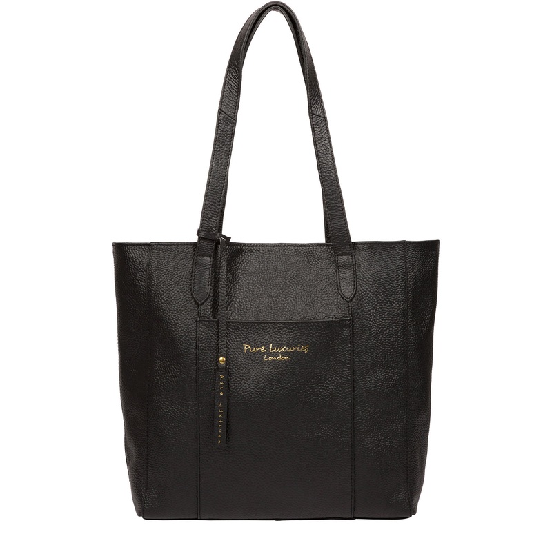 'Keisha' Black Leather Tote Bag