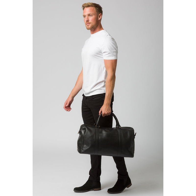 'Konan' Black Buffalo Leather Holdall