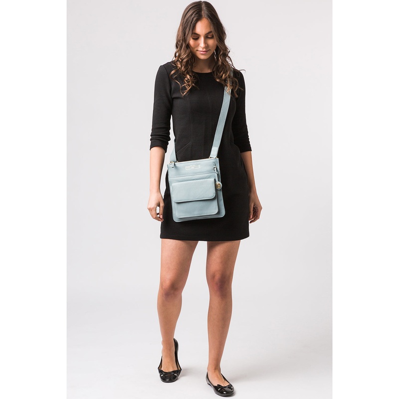 'Langley' Cashmere Blue Leather Cross Body Bag