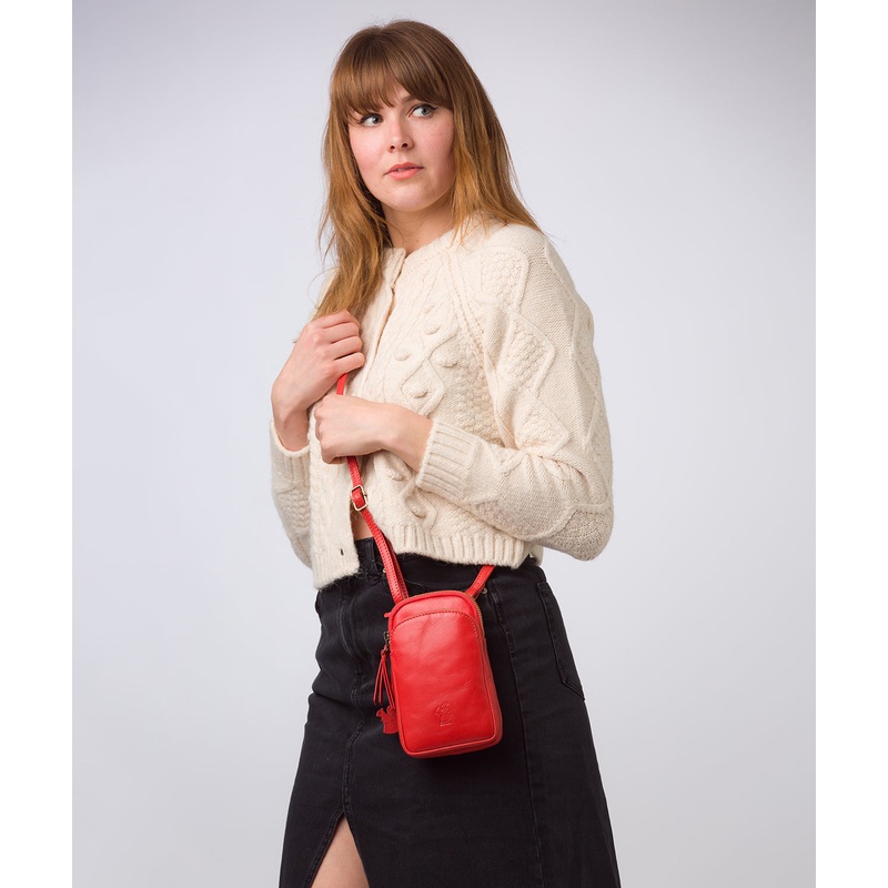 'Leia' Orangeade Leather Cross Body Phone Bag