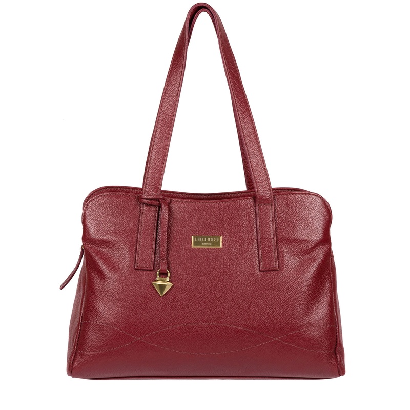 'Liana' Ruby Red Leather Handbag