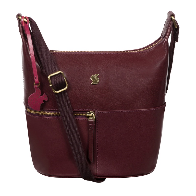 'Little Kristin' Plum Leather Shoulder Bag