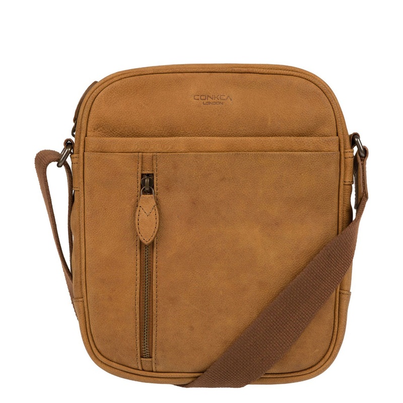 'Lowe' Vintage Chestnut Leather Cross Body Bag