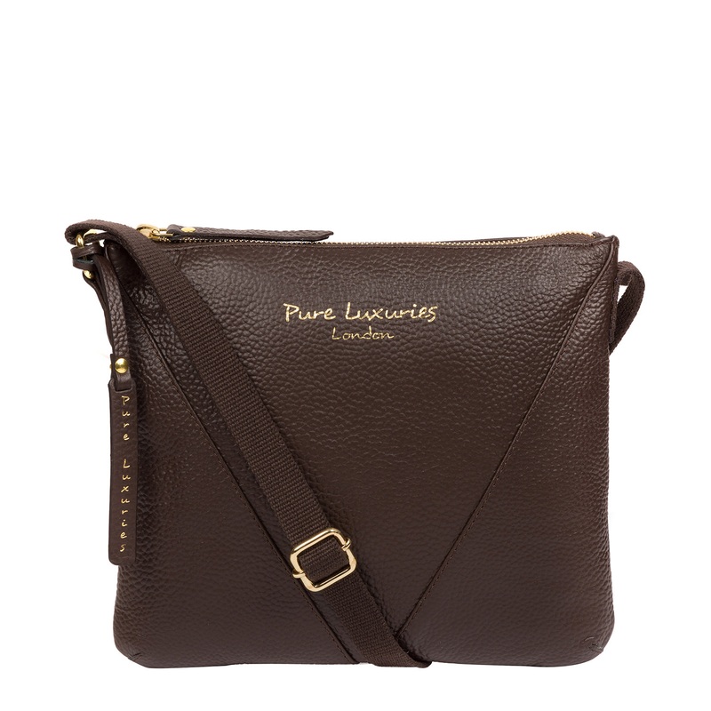 'Lupita' Chocolate Leather Cross Body Bag