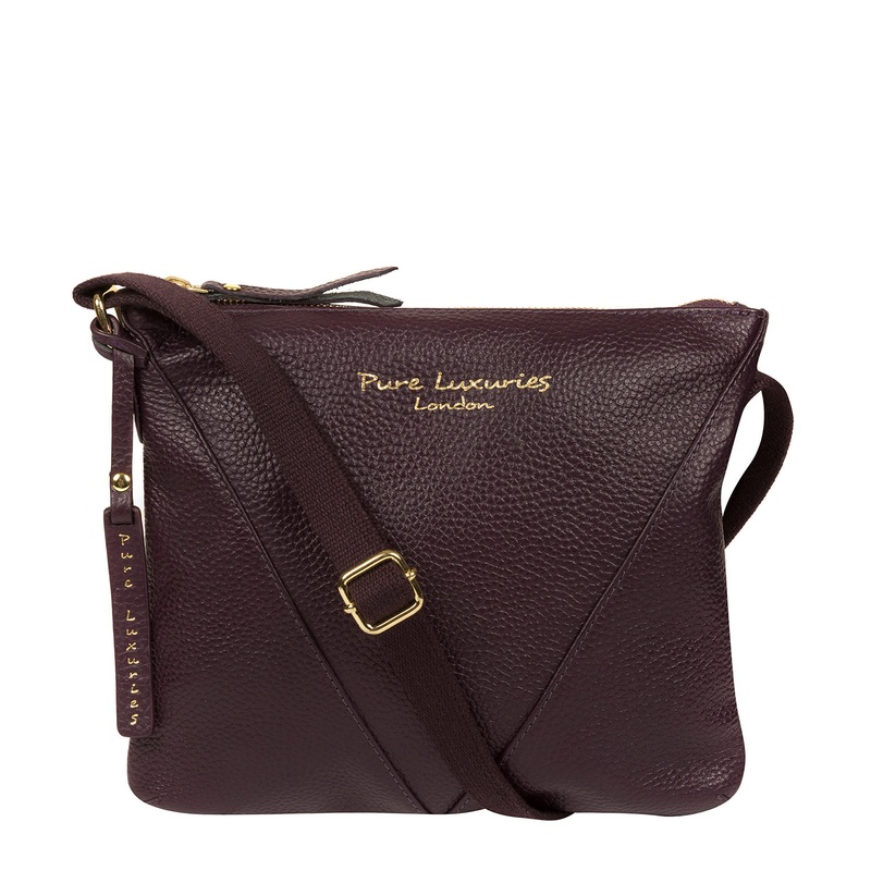 'Lupita' Plum Leather Cross Body Bag
