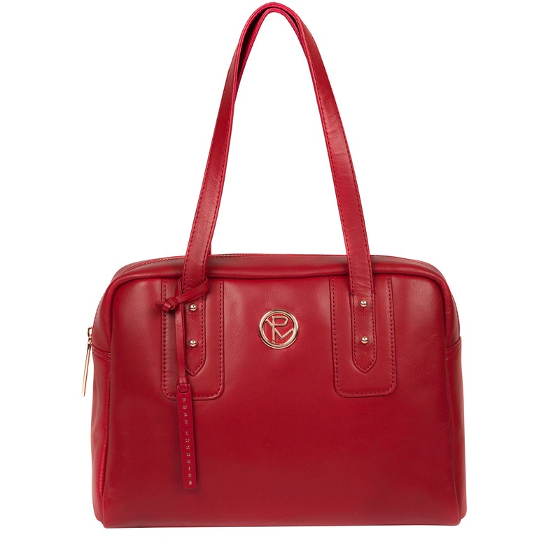 'Madox' Cherry Leather Handbag