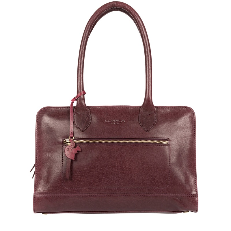 'Mona' Plum Leather Handbag