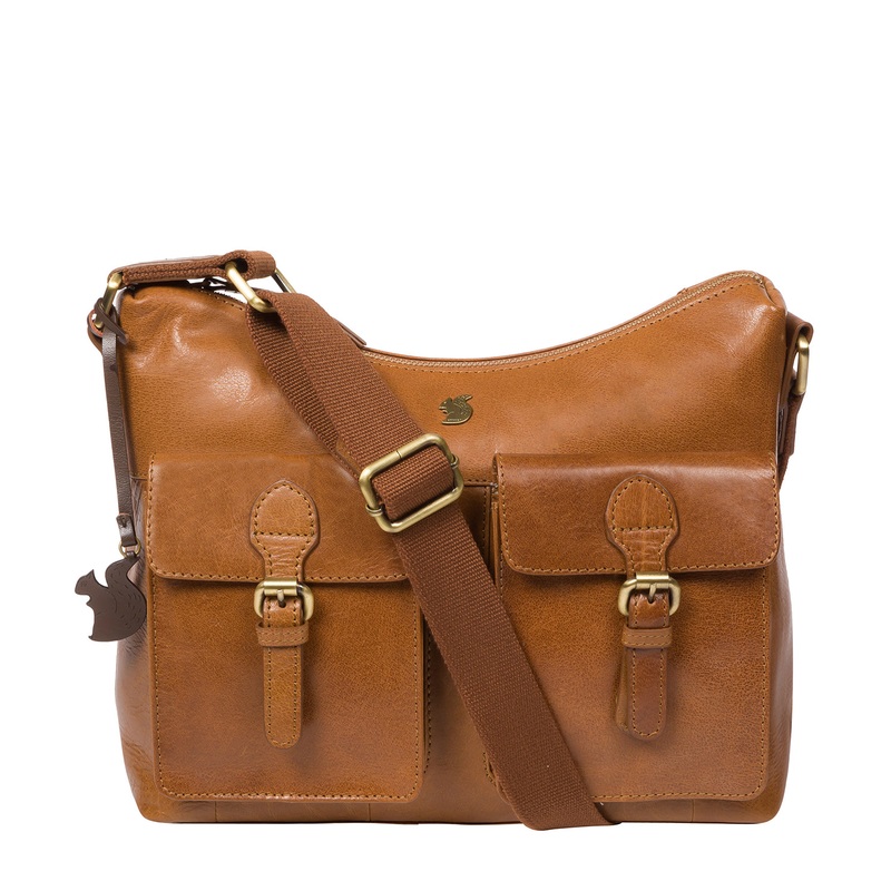 'Nancie' Dark Tan Leather Shoulder Bag