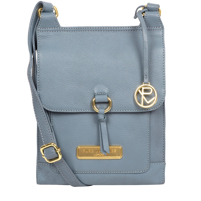 'Naomi' Blue Cloud Leather Cross Body Bag