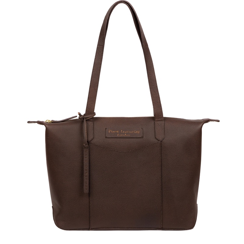 'Oval' Hickory Leather Tote Bag