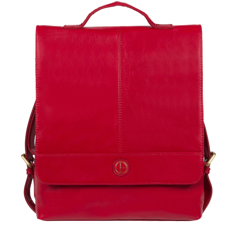 'Pembroke' Vintage Red Leather Backpack