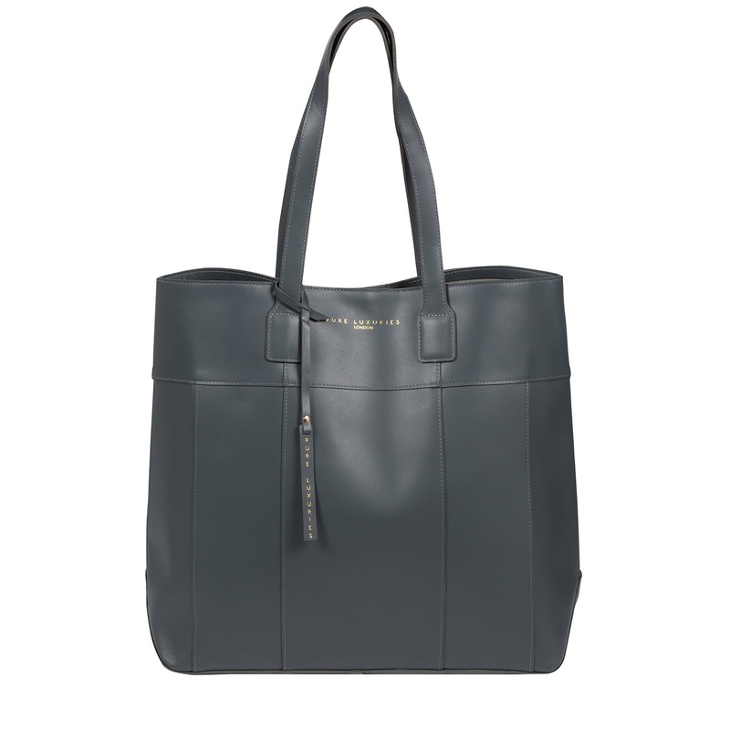 'Pembury' Smoky Blue Vegetable-Tanned Leather Extra-Large Shopper Bag