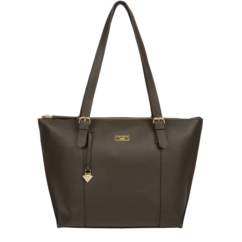 'Pippa' Olive Leather Tote Bag