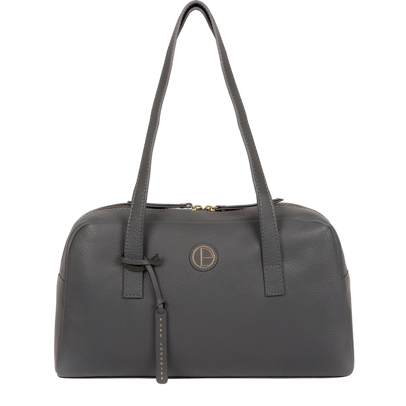 'Pitunia' Grey Leather Handbag