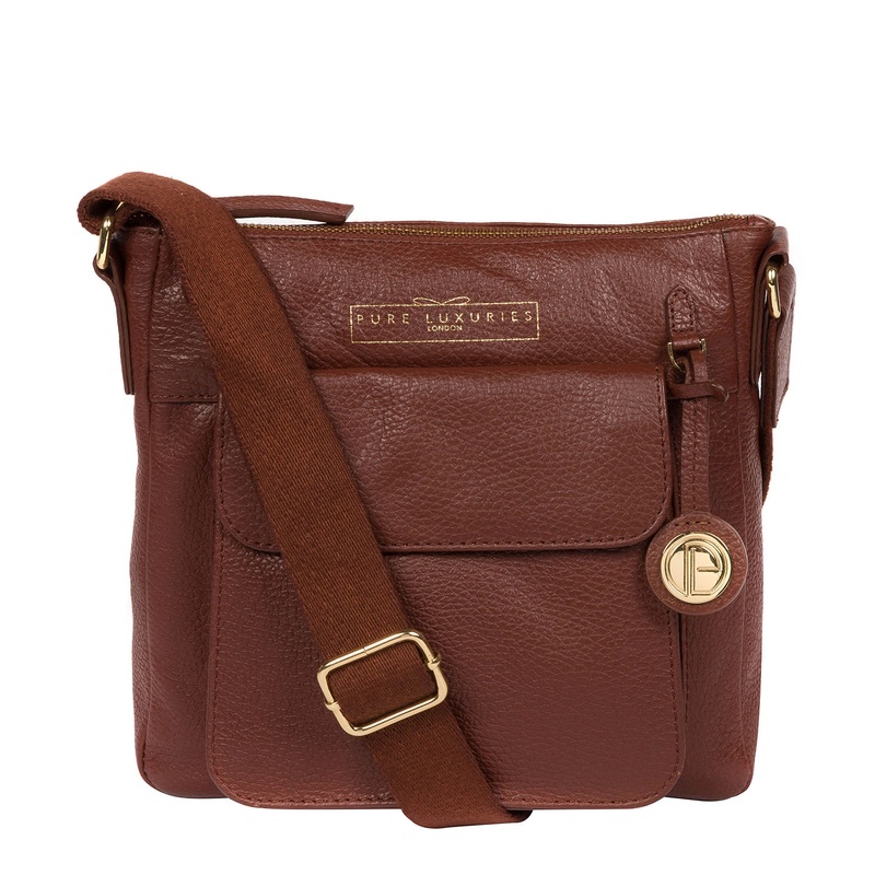 'Rayden' Chestnut Leather Cross Body Bag